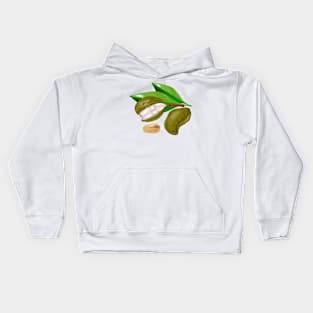 Kola Nut Fruit and Leaves  Retro Kids Hoodie